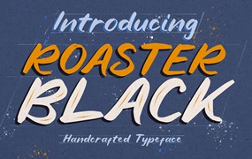 创意英文斑驳效果手写字体 Roaster Black