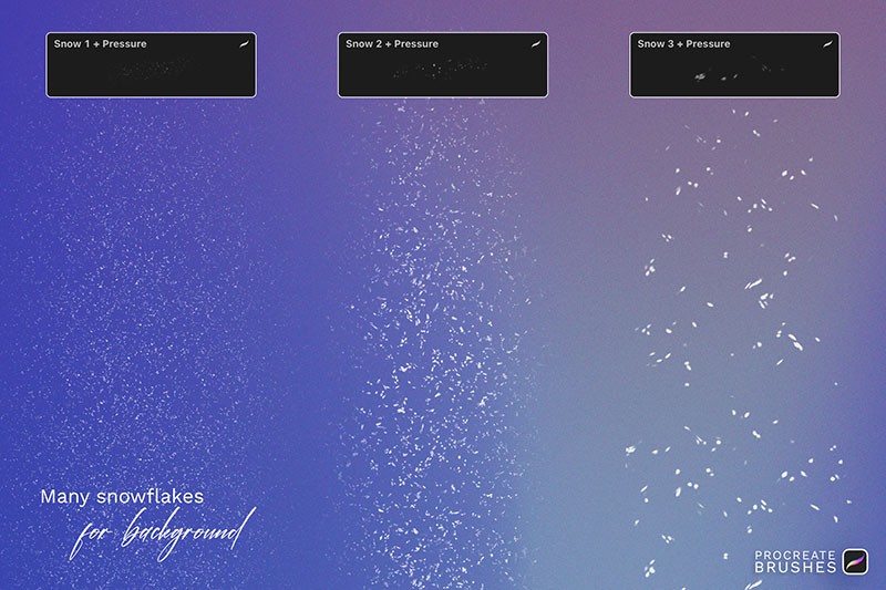 18个逼真下雪效果Procreate笔刷 笔刷资源 sucaiwan.com