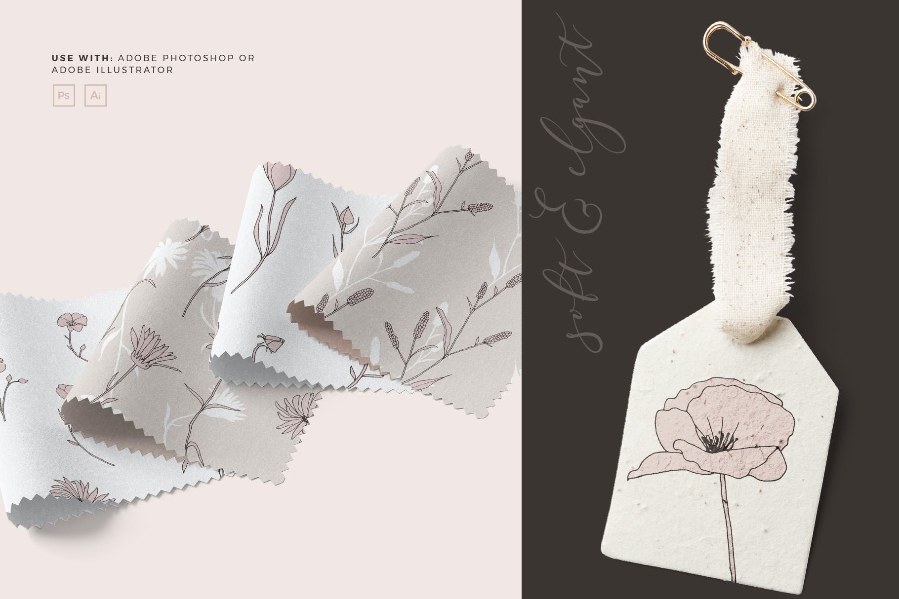 精美的花卉图案和元素 Dainty Floral Patterns & Elements 图片素材 sucaiwan.com