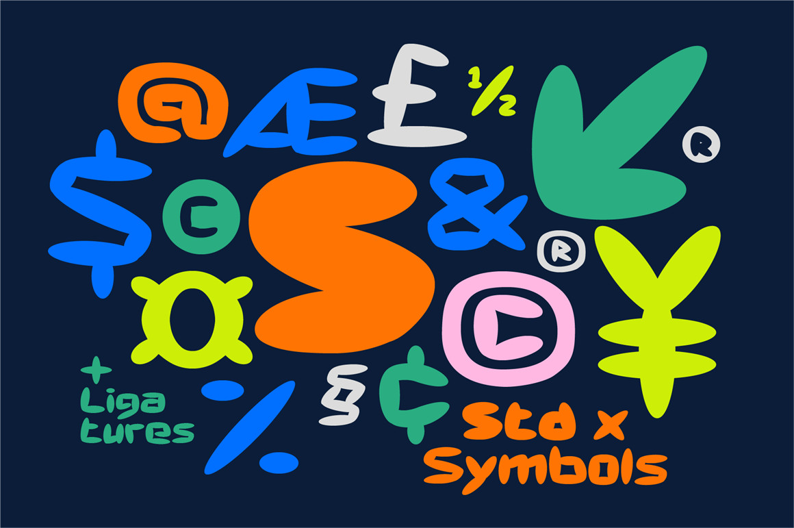 新潮流复古疯克文化爵士嘻哈俏皮英文装饰字体 Power Display Font Family 设计素材 sucaiwan.com