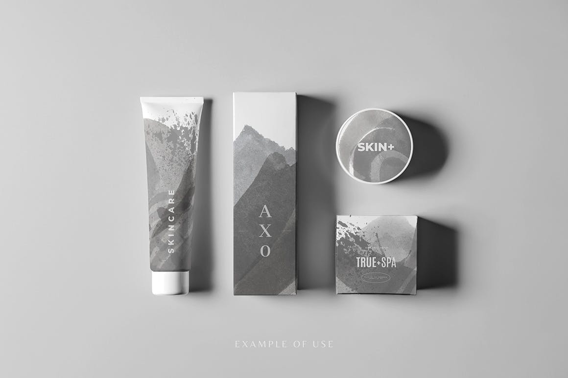 黑白水彩抽象形状纹理 Black & White Watercolor Shapes 图片素材 sucaiwan.com