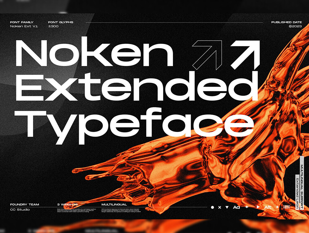 时尚用途广泛的无衬线显示字体 设计素材 sucaiwan.com