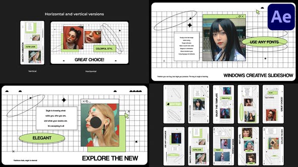 AE模板：独特创意时尚简约弹窗线条图形动画开场片头 . sucaiwan.com