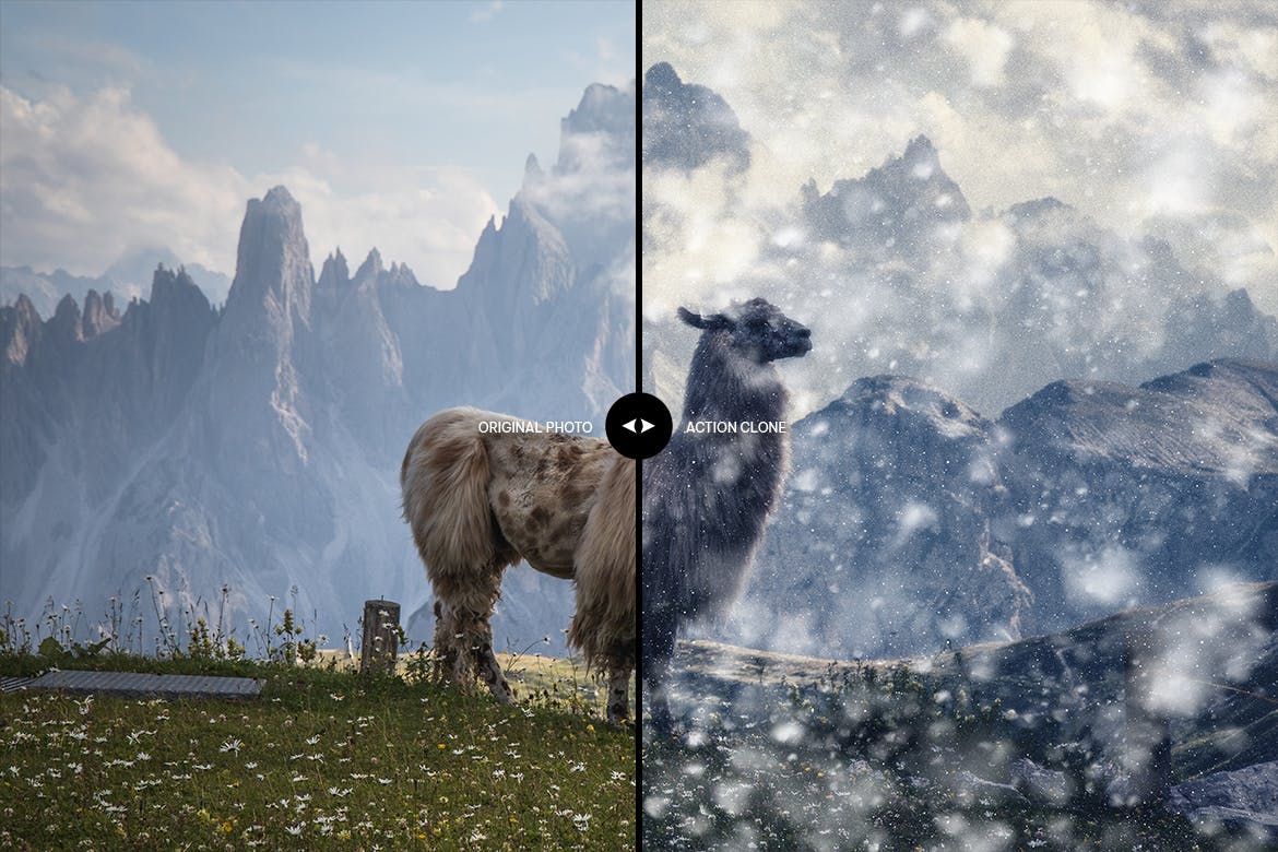 寒冬雪花特效PS动作 Cold Winter Photoshop Action 插件预设 sucaiwan.com