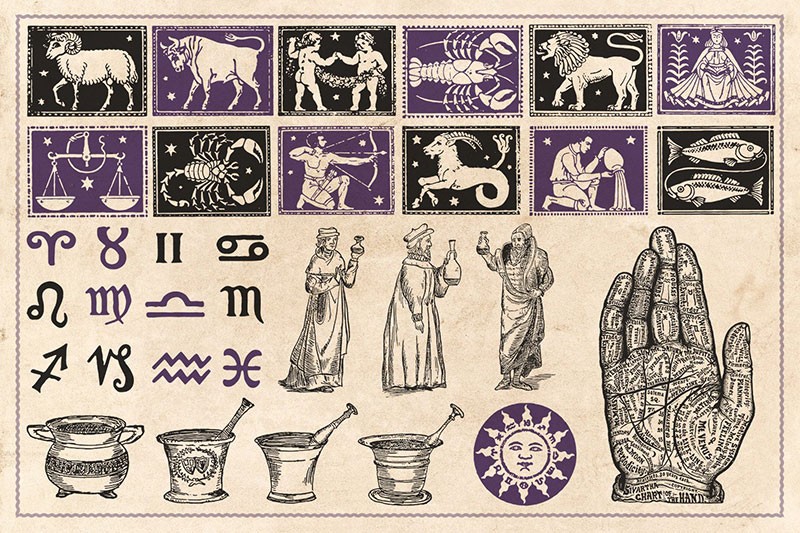 100个手绘占星术天文元素的AI矢量素材 设计素材 第7张-素材湾丨精选海外优质设计素材资源 100个手绘占星术天文元素的AI矢量素材 设计素材 sucaiwan.com