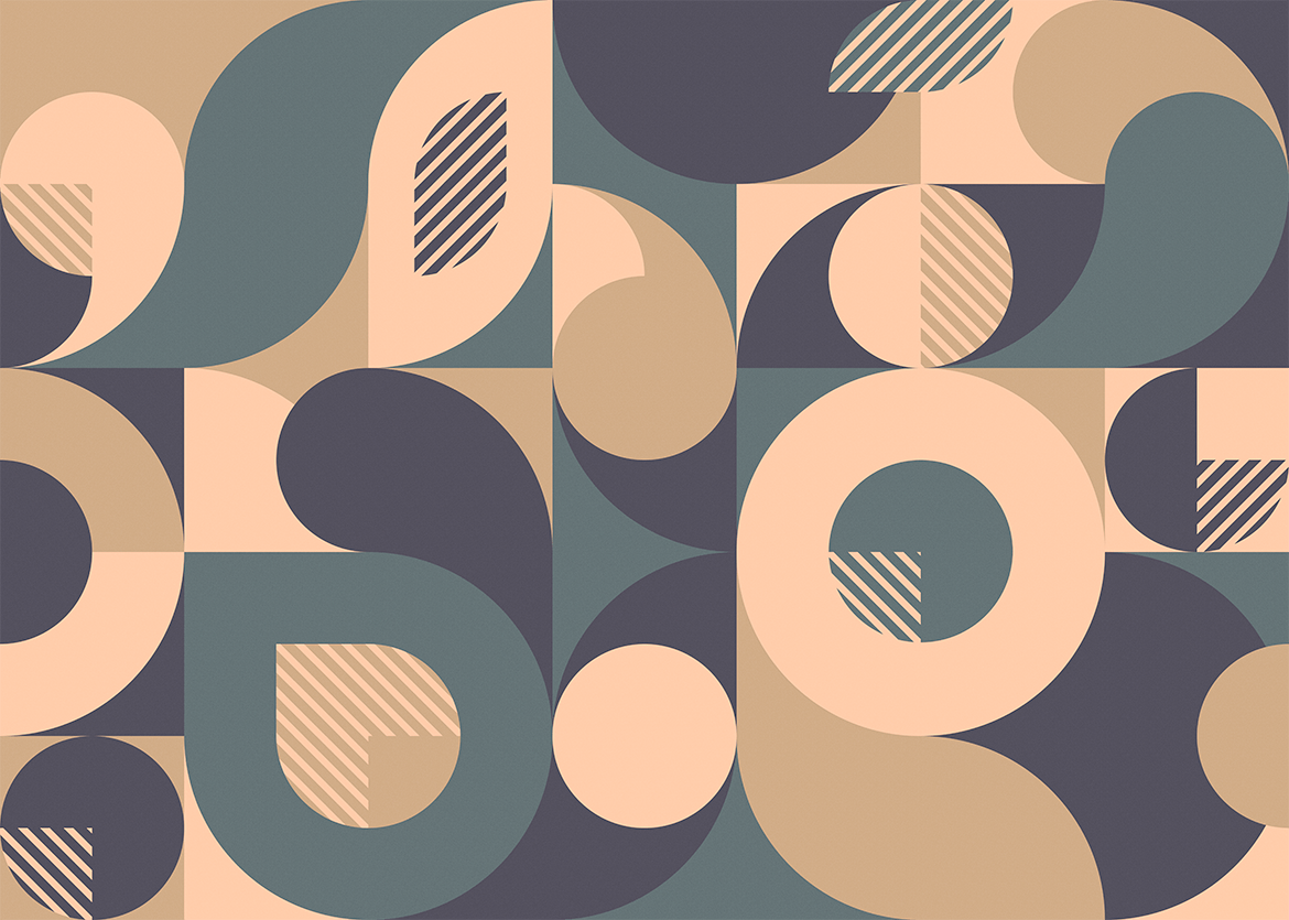 几何形状包豪斯图案背景 Bauhaus Patterns with Geometric Shapes 图片素材 sucaiwan.com