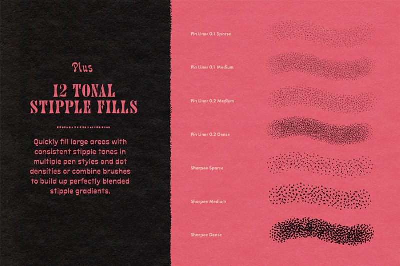 Procreate/PS笔刷:复古漫画风格不规则颗粒感网点底纹喷雾笔刷 True Grit Texture Stipple Studio . 第4张-素材湾丨精选海外优质设计素材资源 Procreate/PS笔刷:复古漫画风格不规则颗粒感网点底纹喷雾笔刷 True Grit Texture Stipple Studio . sucaiwan.com