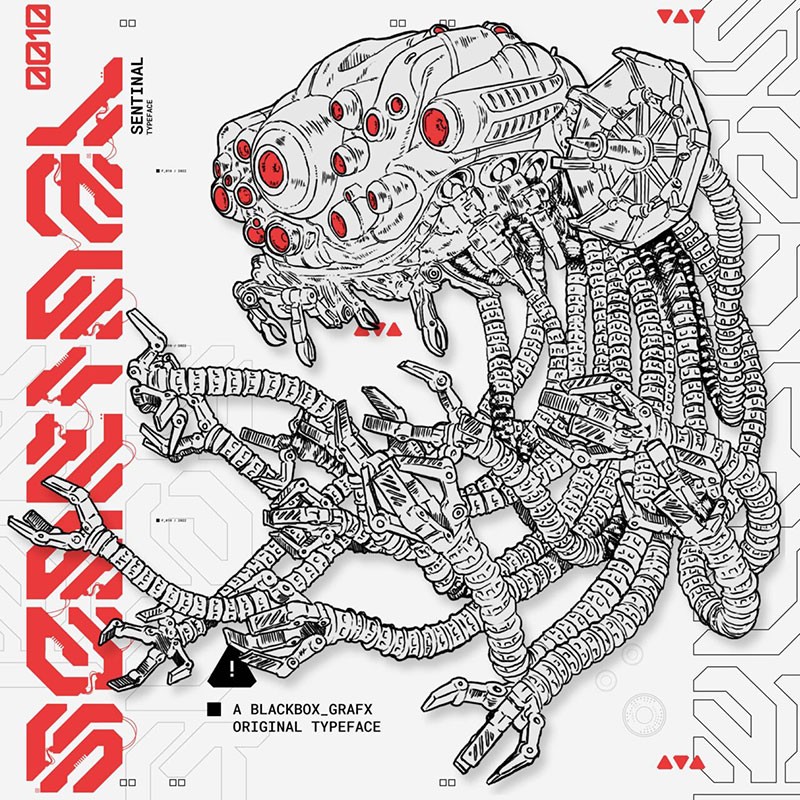 22款未来感科幻机甲风格的英文字体合集 设计素材 sucaiwan.com