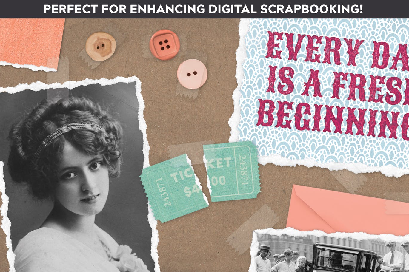 撕纸形状Procreate笔刷素材 RIP IT UP! – TORN EDGE PROCREATE BRUSHES 笔刷资源 sucaiwan.com