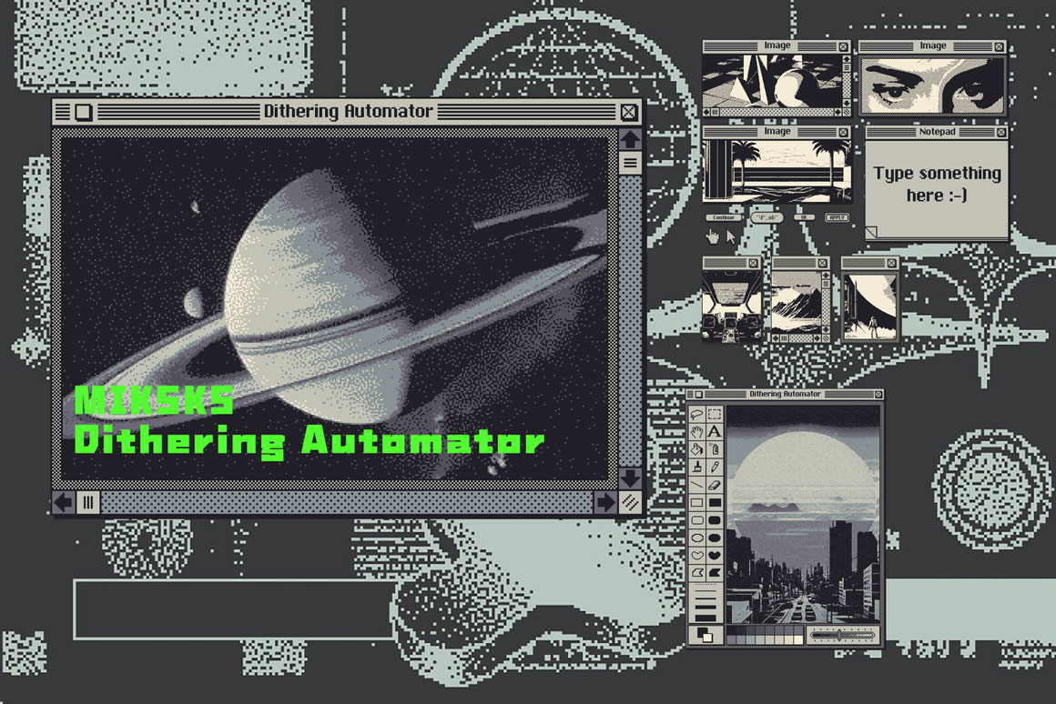 MIKSKS 复古低保真位图抖动半色调美学图案调色板+PSD模板 MIKSKS - Dithering Automator . 第1张-素材湾丨精选海外优质设计素材资源 MIKSKS 复古低保真位图抖动半色调美学图案调色板+PSD模板 MIKSKS - Dithering Automator . sucaiwan.com