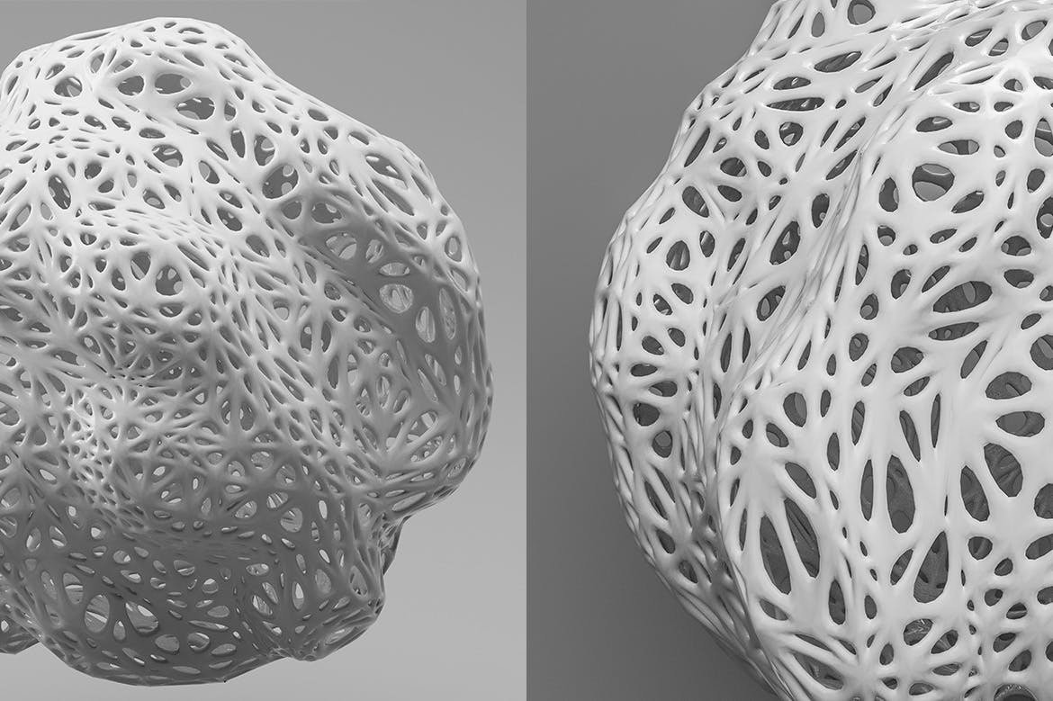 白色有机网状抽象背景 Organic Mesh Abstract Backgrounds 图片素材 sucaiwan.com