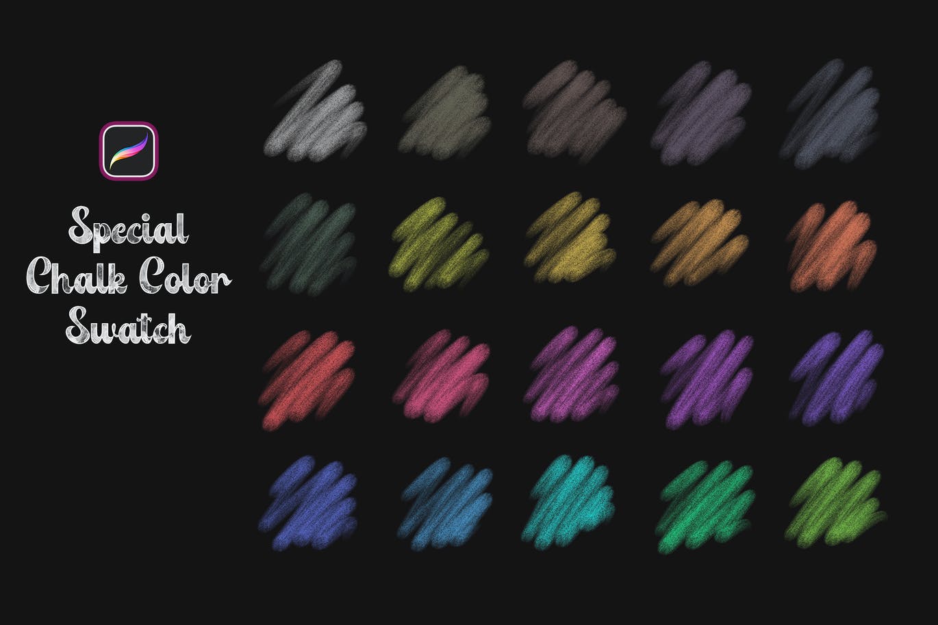 粉笔效果Procreate笔刷素材 Chalk Procreate Brushes 笔刷资源 sucaiwan.com
