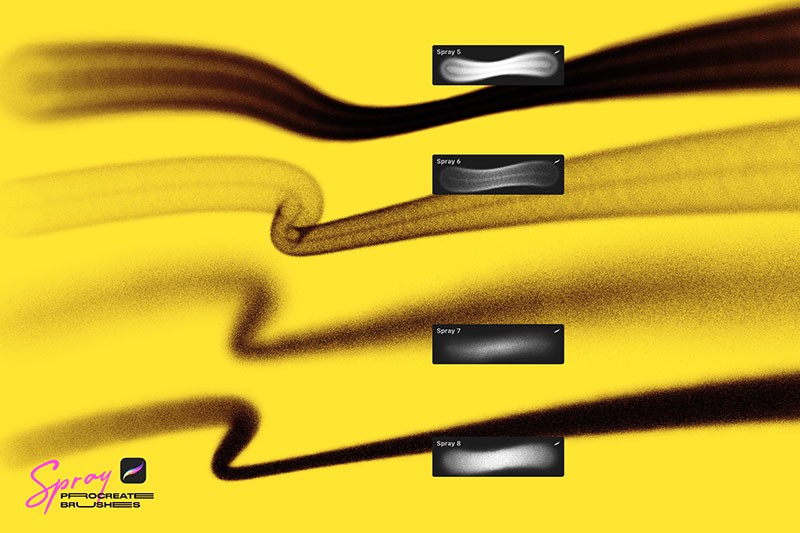 14个喷漆效果Procreate笔刷 笔刷资源 sucaiwan.com