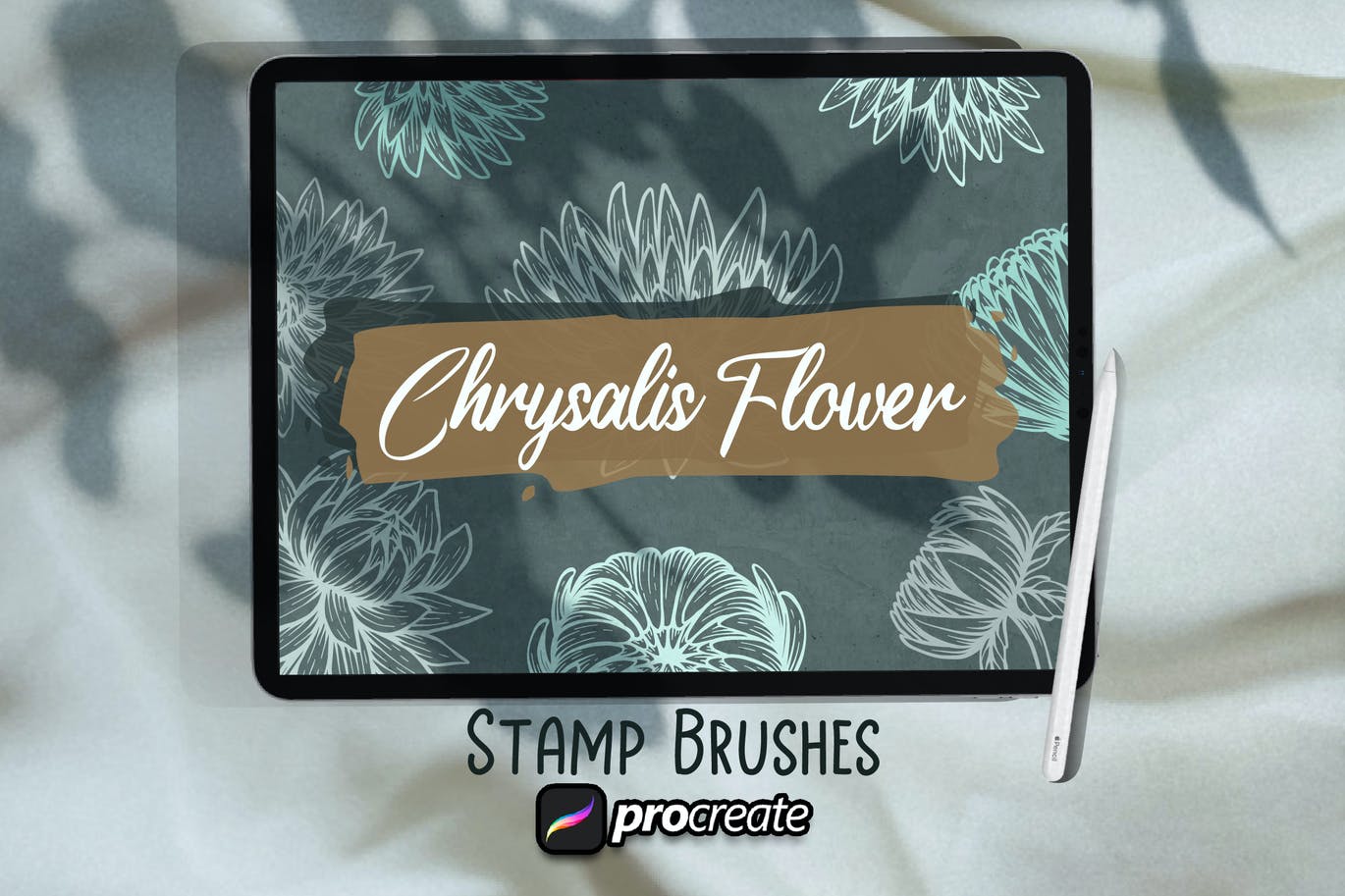 绽放花朵印章Procreate笔刷素材 Chrysalis Flower Brush Stamp Procreate 笔刷资源 sucaiwan.com