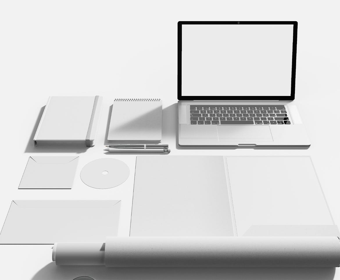 商业办公文具套装品牌VI样机图 Stationery Set Mockup 样机素材 sucaiwan.com