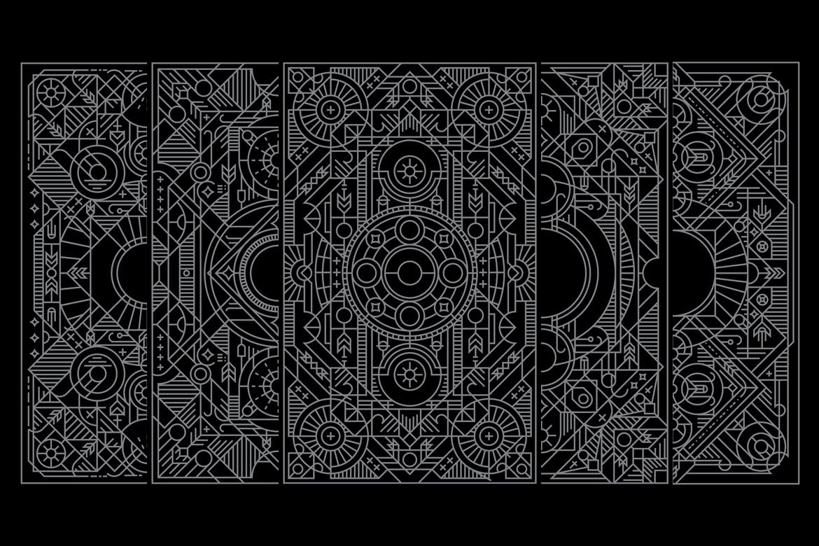 5个线条扑克牌矢量背景v2 5 playing card background chapter 2 图片素材 sucaiwan.com