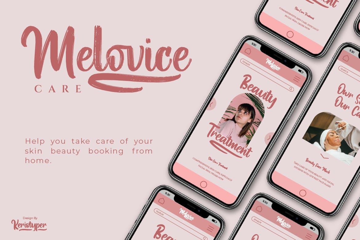 毛笔效果手写字体 Melovice Font 设计素材 sucaiwan.com
