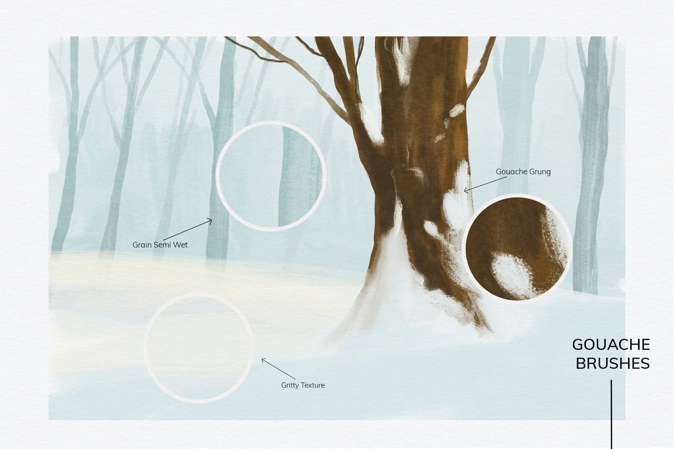 水粉Procreate笔刷素材 Procreate Gouache Brush set 笔刷资源 sucaiwan.com