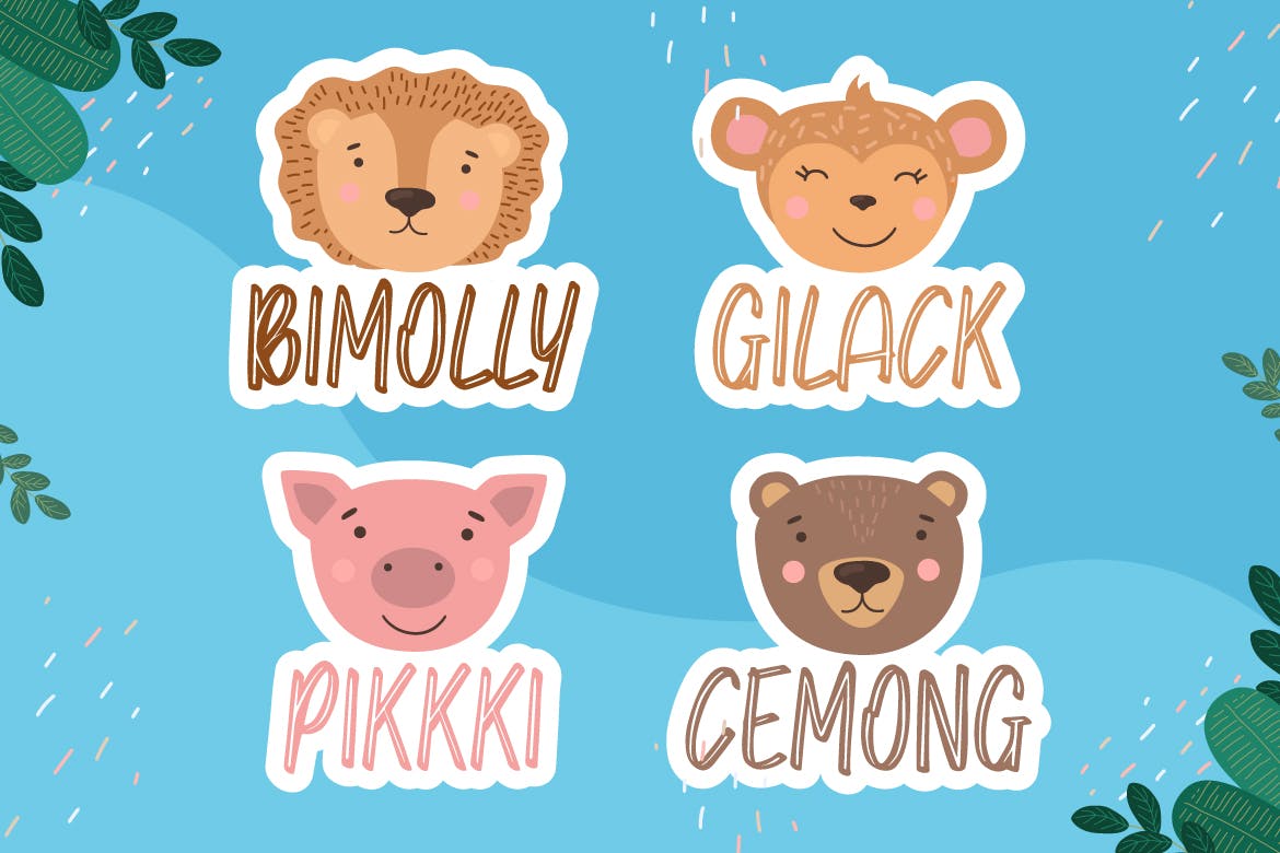 可爱卡通儿童主题英文字体合集 Molly Toby 设计素材 sucaiwan.com