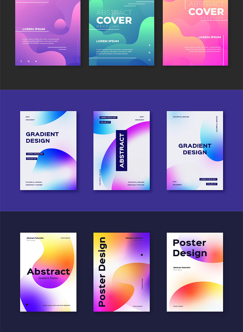 设计资源-100款创意渐变科技海报设计模板合集 设计素材 sucaiwan.com