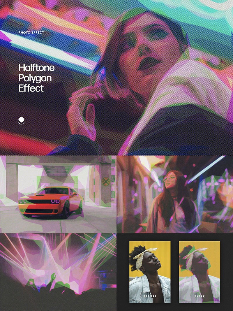 16款波普艺术半色调纹理图层样式PSD 图片素材 sucaiwan.com