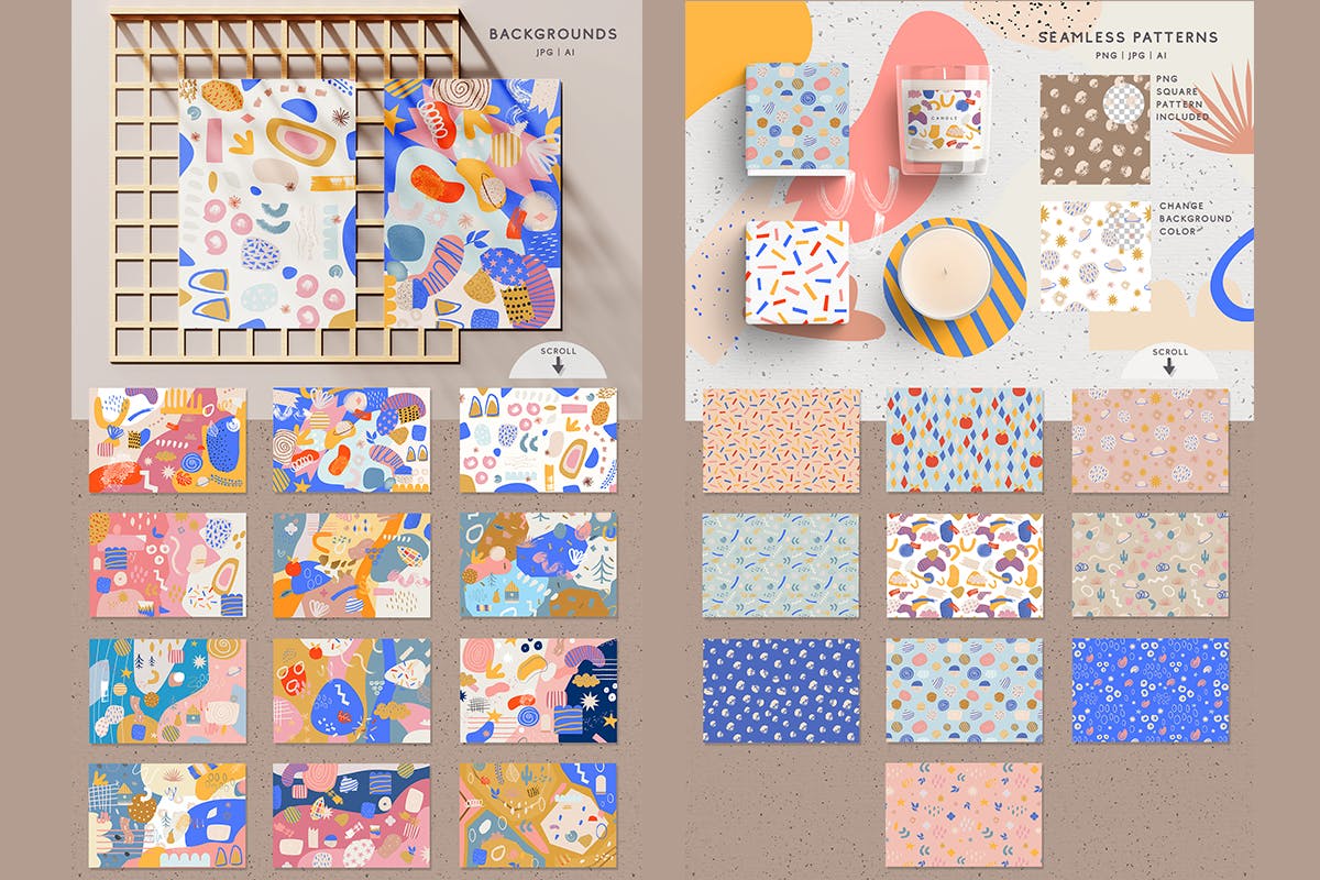 甜甜圈剪纸元素图案套装 Doughnut Cutouts Set 图片素材 sucaiwan.com