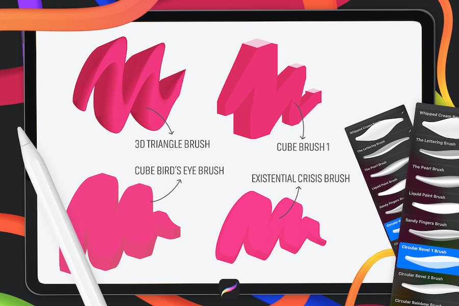 3D效果Procreate笔刷素材 3D Brushes: Procreate 笔刷资源 第3张-素材湾丨精选海外优质设计素材资源 3D效果Procreate笔刷素材 3D Brushes: Procreate 笔刷资源 sucaiwan.com
