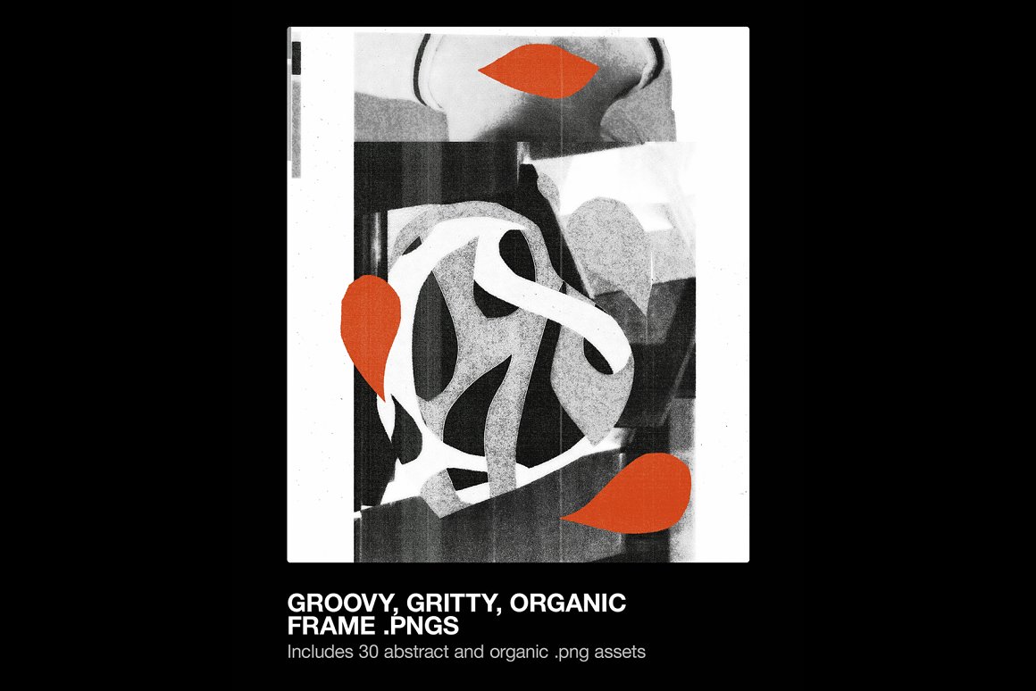 高质量仿旧做旧艺术抽象异形边框异形布局设计装饰素材合辑 Hand Cut Organic Frame . sucaiwan.com