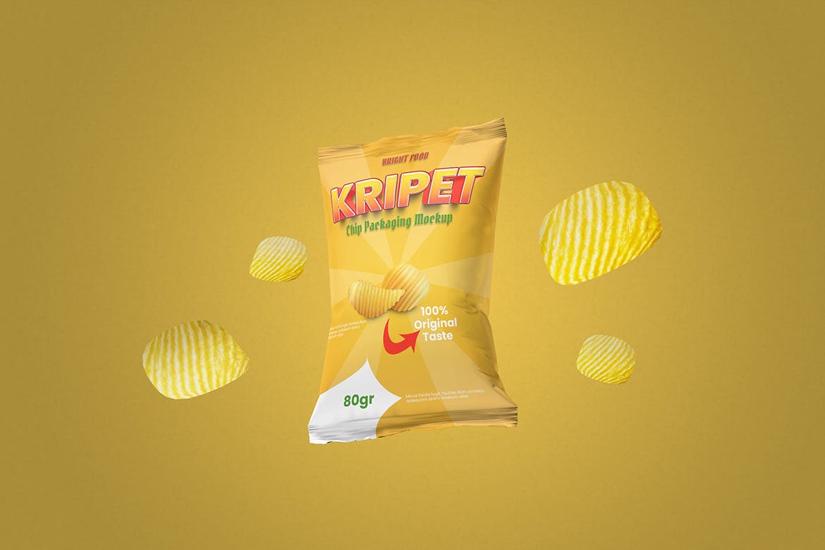 薯片食品包装样机图psd模板 Chips Packaging Mockup 样机素材 sucaiwan.com