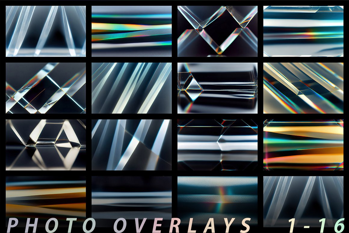 80款逼真漏光水晶玻璃光棱镜反射照片叠加效果背景图片设计素材 . sucaiwan.com