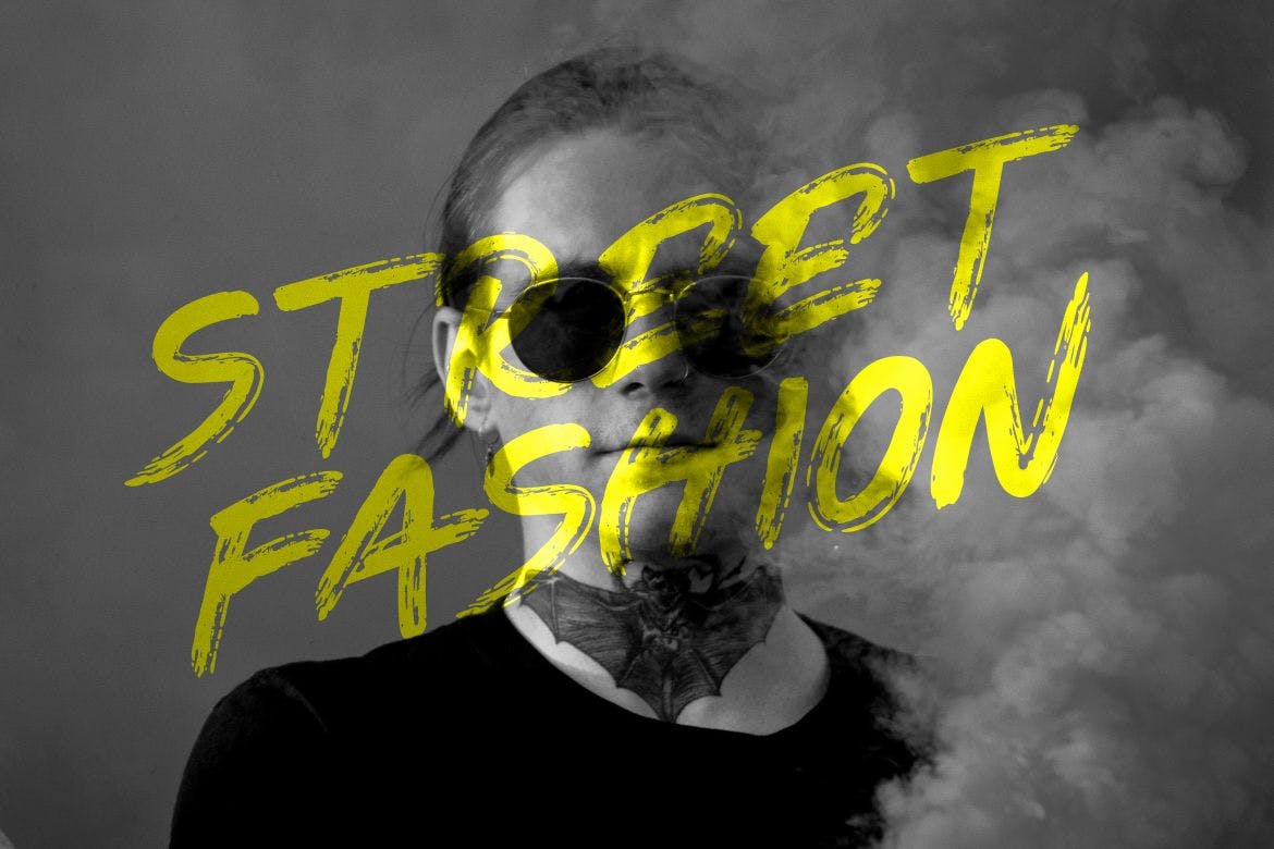 日式“武士”风阴影笔刷手写字体 Samurai Shadow Brush Handwritten Font 设计素材 sucaiwan.com