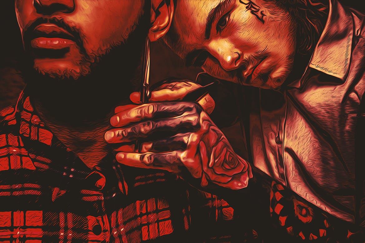 咖啡色油画效果照片处理PS动作 Coffee Oil Painting Photoshop Action 插件预设 sucaiwan.com