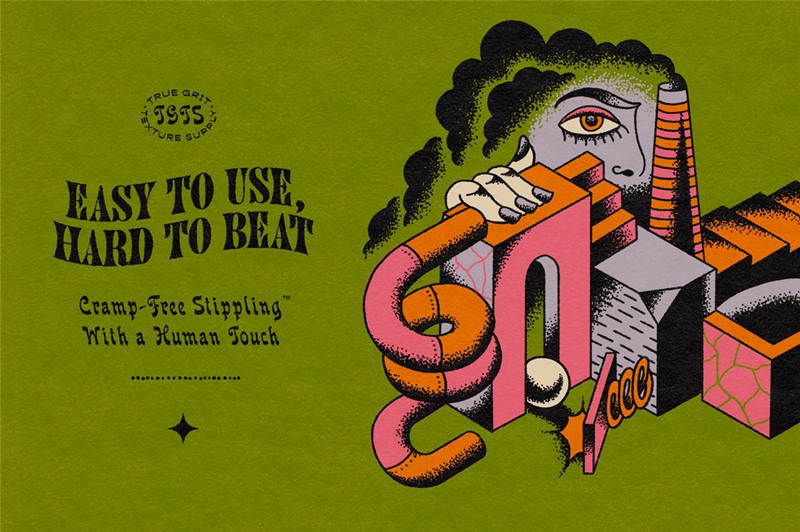 Procreate/PS笔刷:复古漫画风格不规则颗粒感网点底纹喷雾笔刷 True Grit Texture Stipple Studio . 第9张-素材湾丨精选海外优质设计素材资源 Procreate/PS笔刷:复古漫画风格不规则颗粒感网点底纹喷雾笔刷 True Grit Texture Stipple Studio . sucaiwan.com