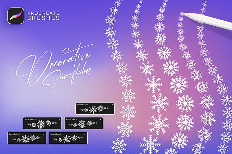 18个逼真下雪效果Procreate笔刷 笔刷资源 sucaiwan.com