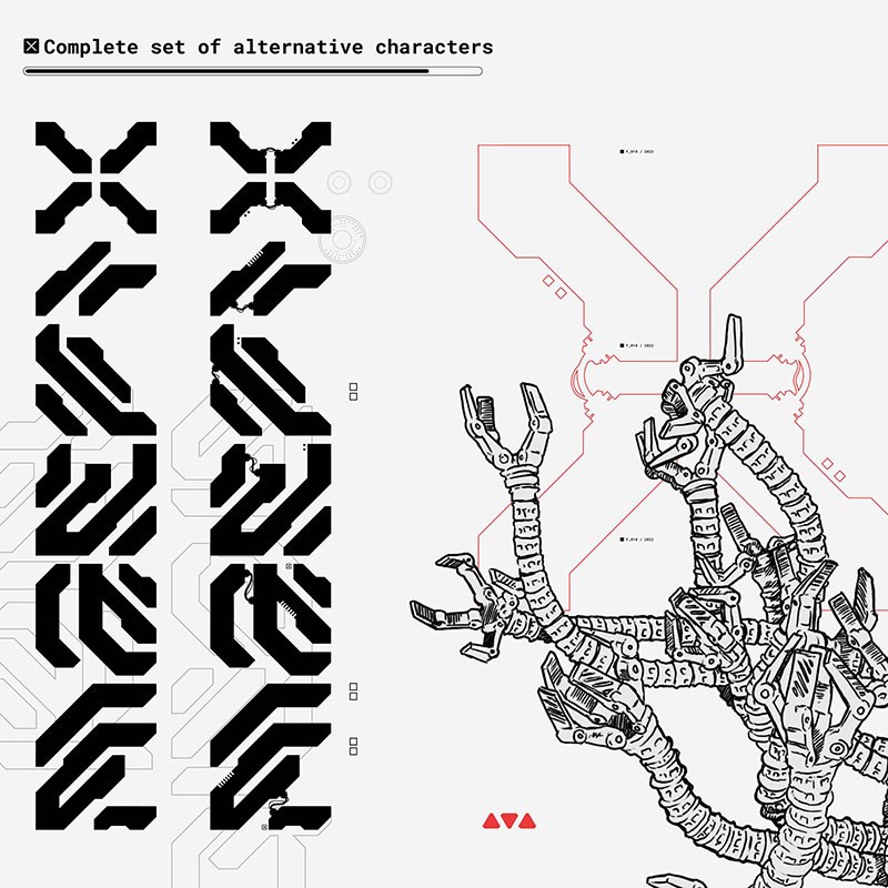 22款未来感科幻机甲风格的英文字体合集 设计素材 sucaiwan.com