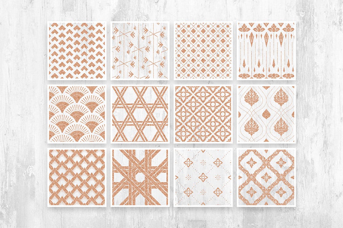 泰国文化无缝图案集合 Thai Patterns Collection 图片素材 sucaiwan.com