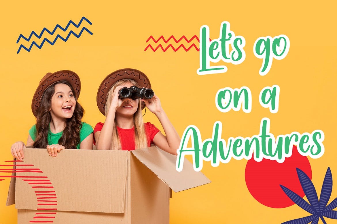 热带风情风格促销推广素材手写字体 Handwritten Font 设计素材 sucaiwan.com