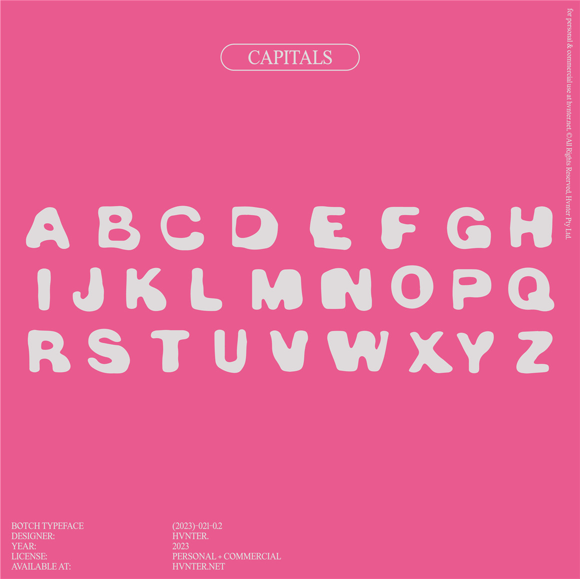 英文字体：趣味复古气泡涂鸦手绘抽象装饰手写无衬线英文字体 Hvnter Botch Typeface 设计素材 sucaiwan.com