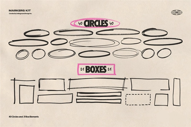 850个趣味灵感马克笔Y2K涂鸦笔触形状图形插画箭头标记PS笔刷纸张肌理设计套装 Markers Kit Indieground 笔刷资源 第8张-素材湾丨精选海外优质设计素材资源 850个趣味灵感马克笔Y2K涂鸦笔触形状图形插画箭头标记PS笔刷纸张肌理设计套装 Markers Kit Indieground 笔刷资源 sucaiwan.com