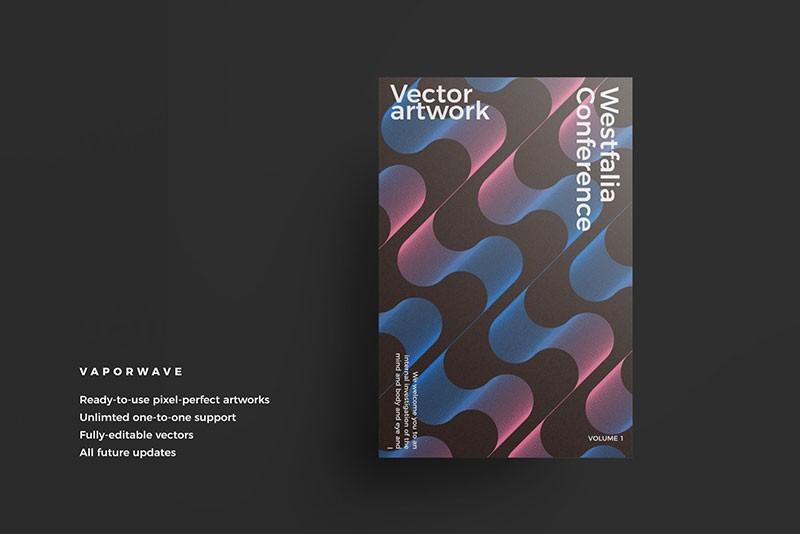 12个蒸汽波矢量艺术背景，AI源文件 图片素材 sucaiwan.com