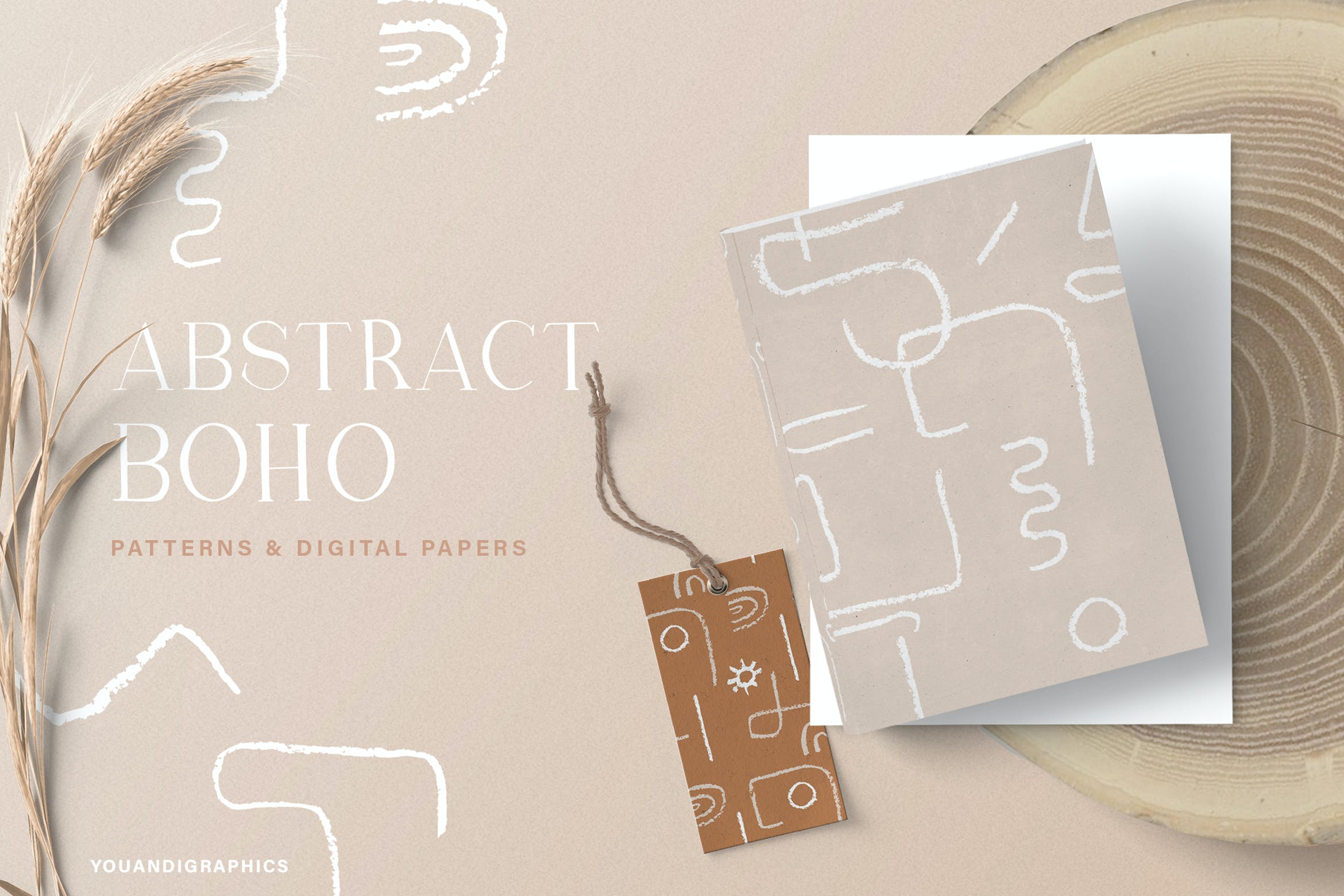 抽象波西米亚风图案素材 Abstract Boho Patterns 图片素材 sucaiwan.com