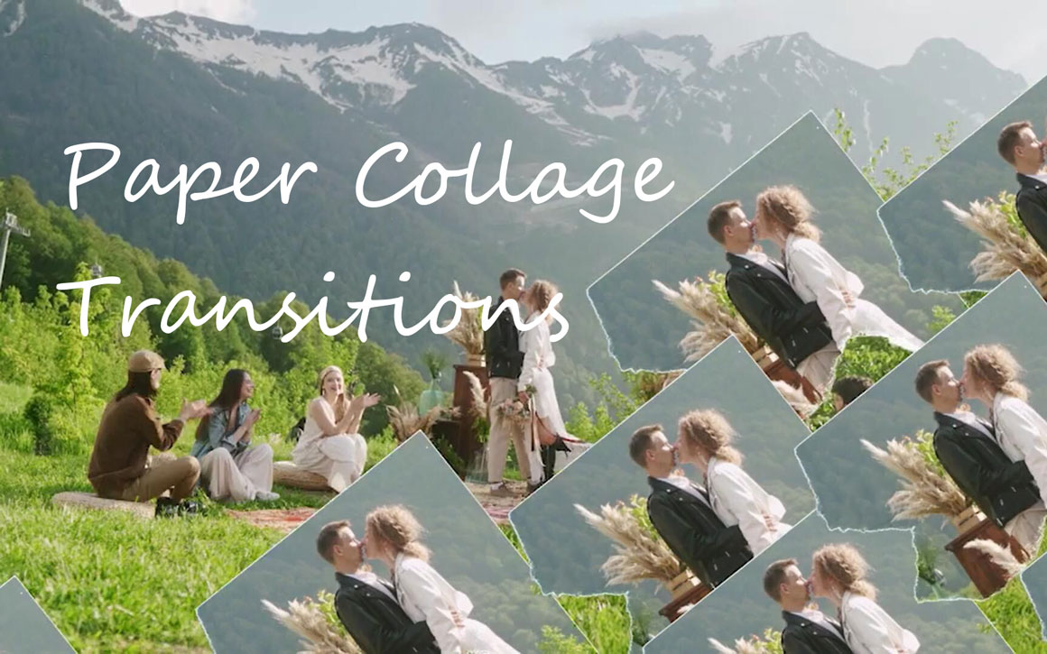 AE模板：复古35mm纸张排列效果拼贴艺术纹理照片过渡包 . sucaiwan.com