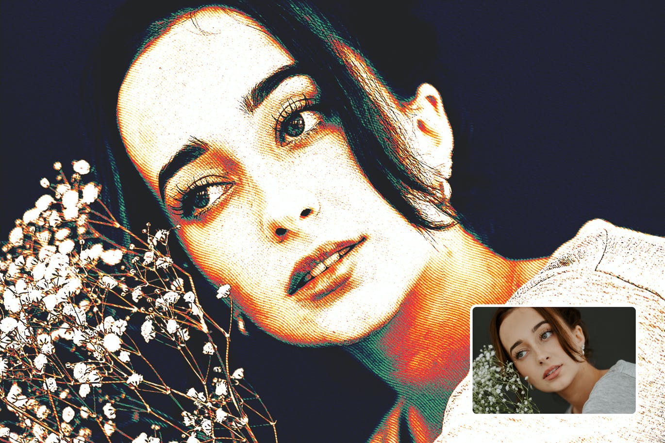 波普艺术效果照片处理PS动作 Pop Art Special Photoshop Action 插件预设 sucaiwan.com