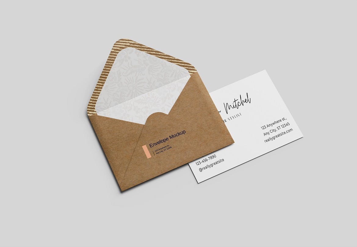 个性化C6信封样机模板 C6 Envelope Mockups 样机素材 sucaiwan.com