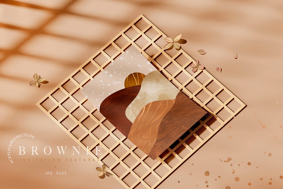 时尚请柬抽象纹理艺术包 Brownie Invitation Textures 图片素材 sucaiwan.com