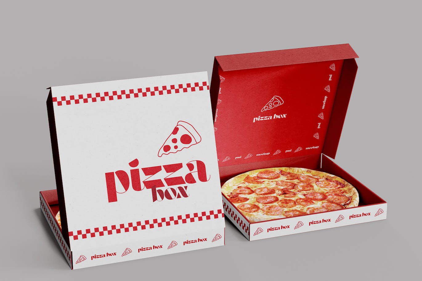 披萨盒外卖包装设计样机图 Pizza Box Mockup 样机素材 sucaiwan.com