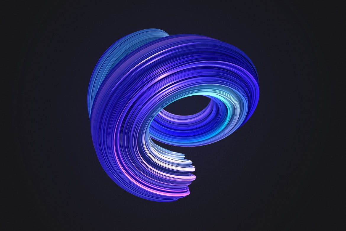 3D扭曲装饰形状背景 3D Twisted Decorative Shapes Backgrounds 图片素材 sucaiwan.com