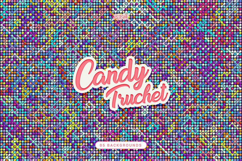 抽象多彩糖果背景 Candy Truchet Backgrounds 图片素材 sucaiwan.com