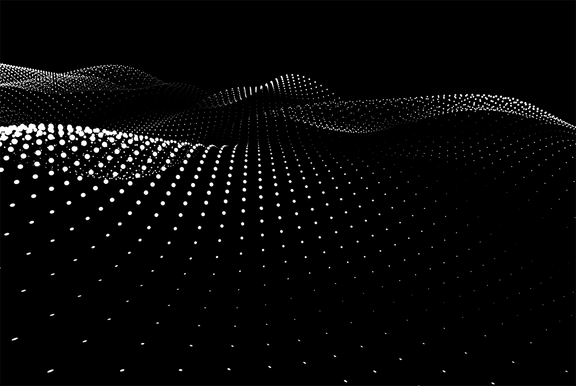 立体白色粒子波浪黑色背景 GEO_NOISE5 Image Pack 图片素材 sucaiwan.com