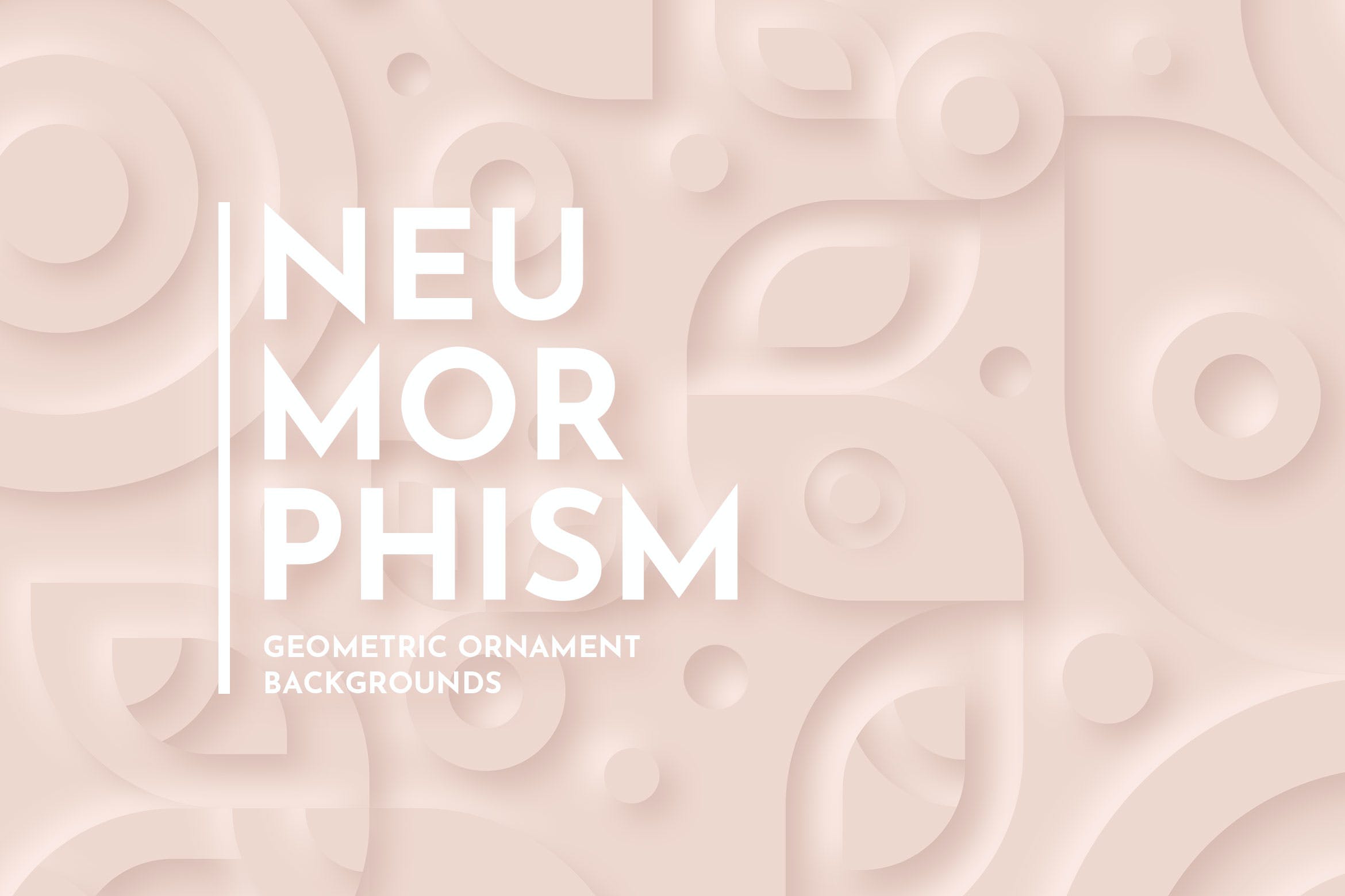 Neumorphism新拟物风格极简几何装饰背景合集 Neumorphism – Geometric Ornament Background Set 图片素材 sucaiwan.com